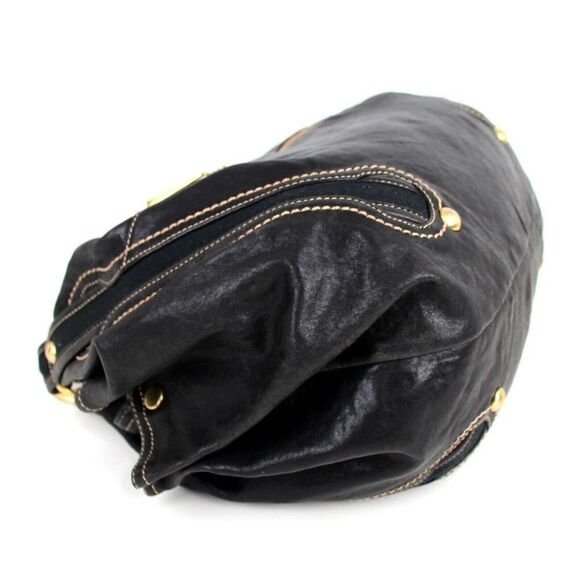 Steven by Steve Madden BLACK GENUINE LEATHER TOTE SHOULDER BAG HANDBAG PURSE - Picture 6 of 14